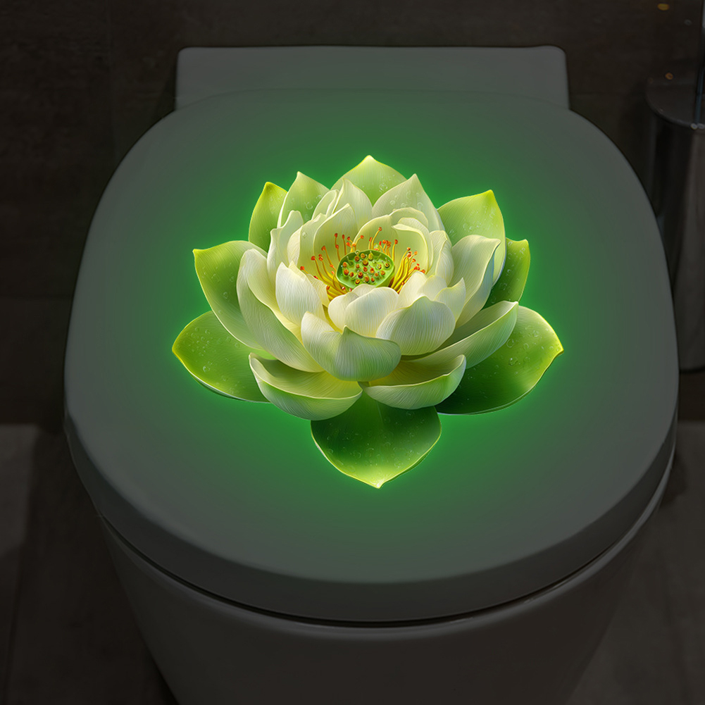 Lighting Decor Rentals - Karanlıkta Parlayan Lotus Tuvalet Çıkartması, Banyo