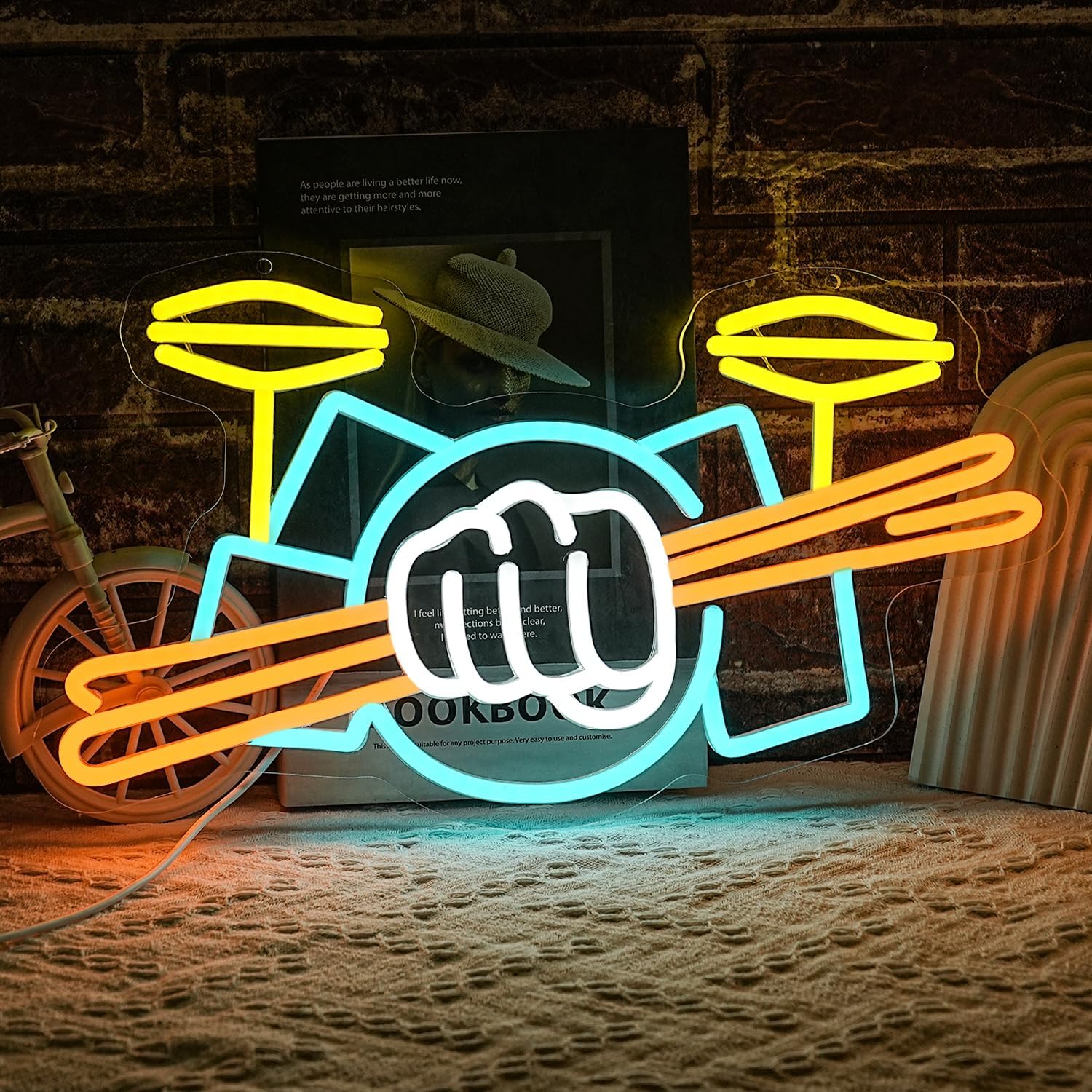 Lighting Decor Items - Davul Seti Neon Tabela USB Güçlü