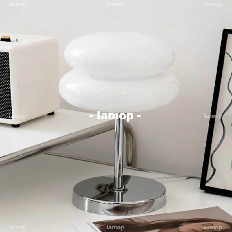 Room Lighting Bedroom Decor - Bauhaus Krem-Renk Küre Masa Lambası Orta