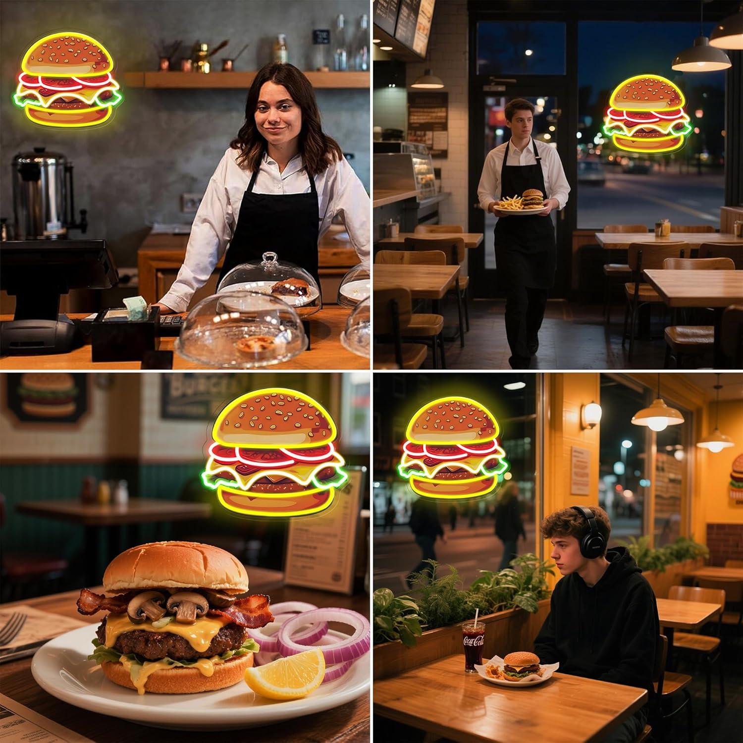 Burger Neon Tabela LED Hamburg - Lighting Decor Items incelemesi ve fiyatı
